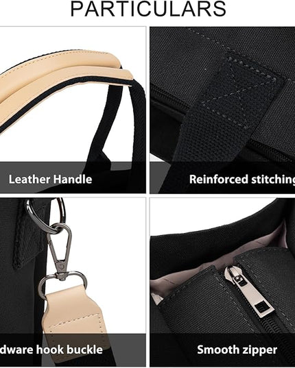 Canvas Tote Bag for Women Crossbody Work Purse with Pockets Top Handle Handbag Satchel Bags for Travel Nurse Teacher