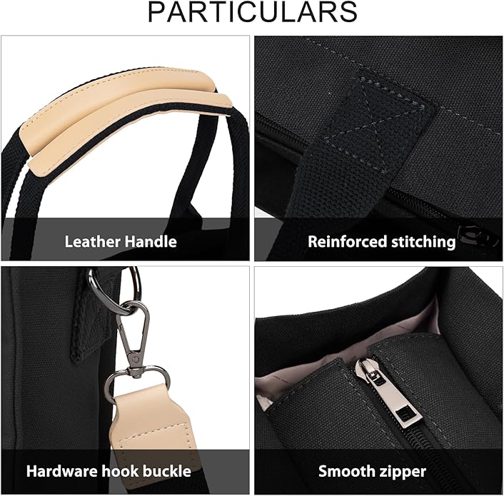 Canvas Tote Bag for Women Crossbody Work Purse with Pockets Top Handle Handbag Satchel Bags for Travel Nurse Teacher