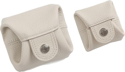 Cockatoo Genuine Leather Coin Pouch Change Holder Mini Snap Pocket Wallet for Men Women (Set of L&S,Ercu)