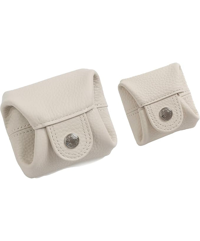 Cockatoo Genuine Leather Coin Pouch Change Holder Mini Snap Pocket Wallet for Men Women (Set of L&S,Ercu)