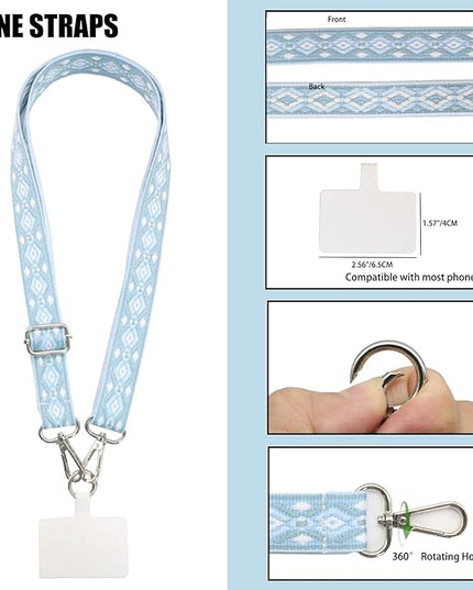 LEMEDE Adjustable Phone Lanyard - Phone Wristlet & Crossbody Phone Strap, Versatile for ID, Camera，Key straps(1" Width)