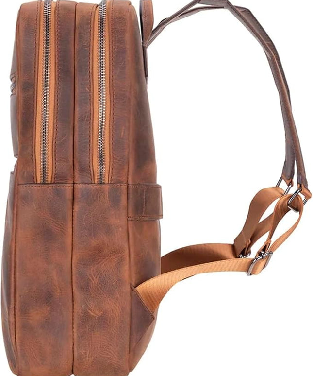 Osceola Genuine Leather Laptop Backpack for Men & Women, Handmade Leather Backpack Fits 16 Inch Laptop (Antic Brown)