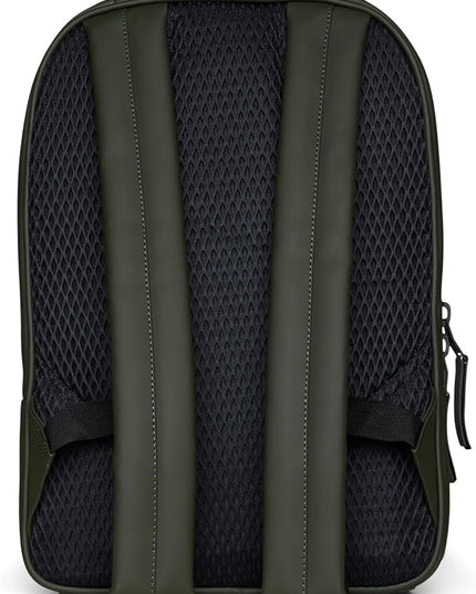 RAINS Book Daypack Large Green Laptop Backpack for Men and Women, Waterproof Black Minimalist Commuter Bag with 15”-16"