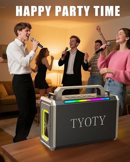 Portable Bluetooth Speaker 80W Loud Wireless Outdoor Stereo Sound Deep Bass IPX5 Waterproof Big Powerful Large Party Speakers with Colorful LED Lights, TWS, EQ, AUX, USB for Home Travel Camping