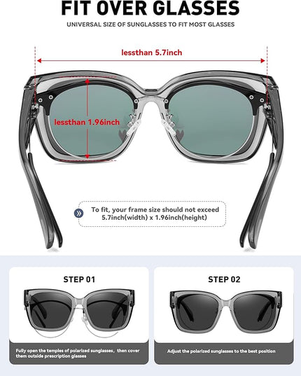 MEETSUN Oversized Fit Over Glasses Sunglasses for Women Men Large Trendy Polarized Sunglasses for Driving UV Protection