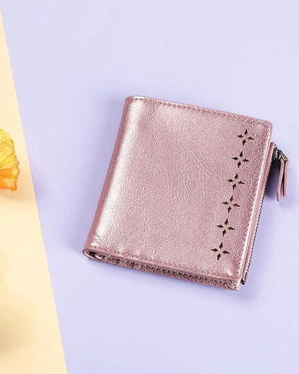 Lavemi Ultra Thin Small Compact Leather Womens Girls Wallets RFID Blocking Credit Card Holder for Women