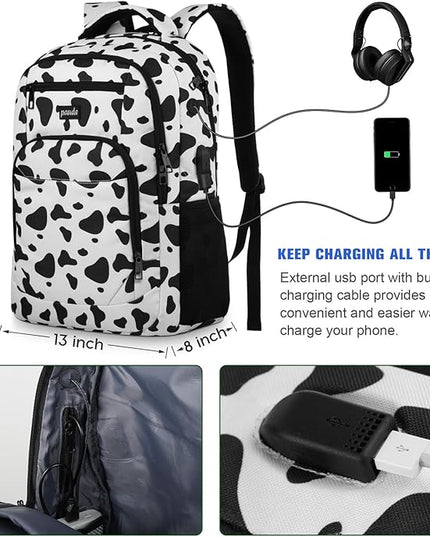 Paude Backpack School,Milk Backpack Laptop,Bookbag for Teens 15.6 Inch College Back pack for University Business Work Travel