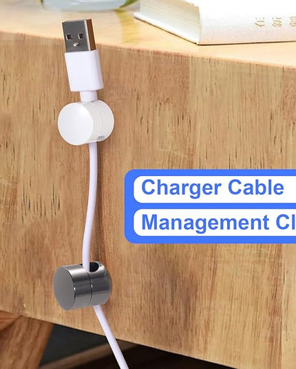 3 Sets Charger Holders for Cords, Adjustable Cable Anchor Holders, Adhesive Metal Cord Clips, Cable Management Wire Organizers for Desk, Office, Nightstand - Black, Red Bronze, White