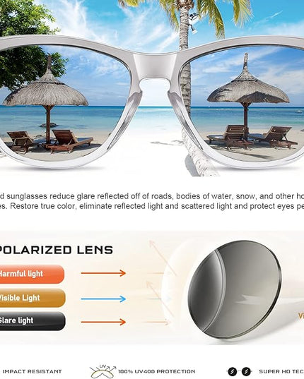 DANAMY Sunglasses Womens Polarized Sunglasses for Women Trendy Designer Mirrored UV400 Protection Sun Glasses