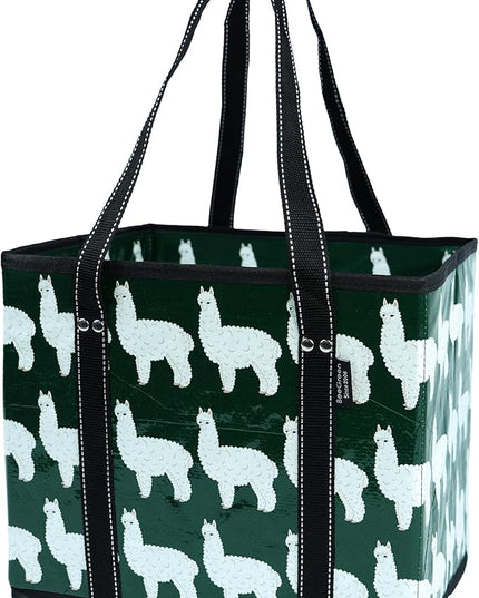 BeeGreen Large Waterproof Reusable Bags Christmas Heavy Duty Shopping Tote for Groceries Pool Gift with Webbing Handles