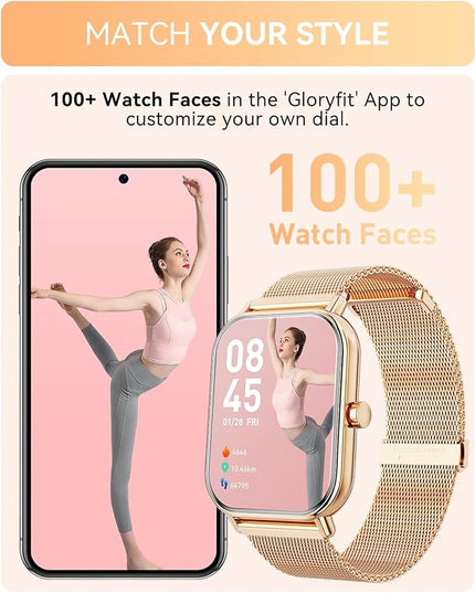 Smart Watch for Women Men, Fitness Tracker Watch for Android Phones iPhone Compatible, 1.85" Smart Watches for Women Men, 110+ Sport Modes Smartwatch (2 Strap)