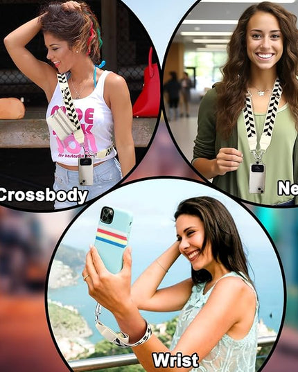 XANGNIER Clip and Go Strap for Phone with Wallet Crossbody, Phone Strap with Zippered Wallet, Adjustable Anti Theft Cellphone Lanyard for Women, Cellphone Chain Accessories,Multicolor 4