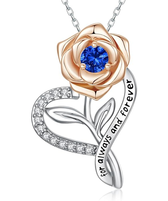 LAVALE Heart Birthstone Necklace for Women, Ideal Anniversary Birthday Gifts for Women Wife Girlfriend Her, Amazing Valentine's day Gift for Mom Women