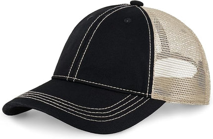 CHOK.LIDS Everyday Premium Washed Trucker Hat Unstructured Distressed Pigment Dyed Cap Adjustable Outdoor Headwear
