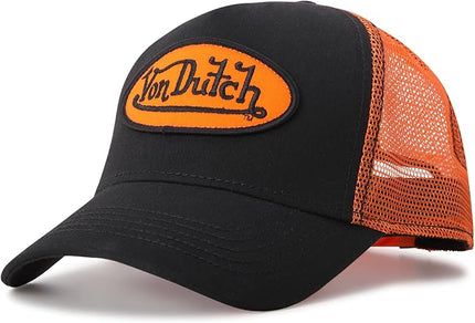 Von Dutch Unisex Trucker Hat - Curved Bill Mesh Back Retro Classic Adjustable Snapback Baseball Cap for Men and Women