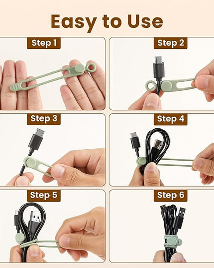 30 Pcs Silicone Cable Ties, Reusable Data Cable Organizer Wire Organizers for Office, Multipurpose Elastic Cord Wraps Cable Management for Charging Cord,Appliances,Home,Office,Kitchen,School,Travel