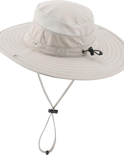 Connectyle Sun Hat for Men Women Breathable UPF 50+ Safari Hat for Fishing Hiking Gardening Adjustable Wide Brim Bucket Hats