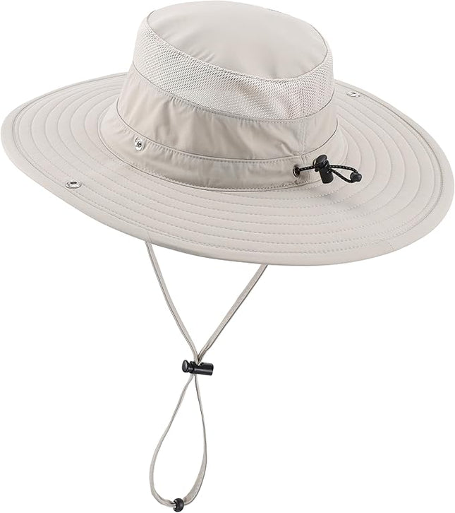 Connectyle Sun Hat for Men Women Breathable UPF 50+ Safari Hat for Fishing Hiking Gardening Adjustable Wide Brim Bucket Hats