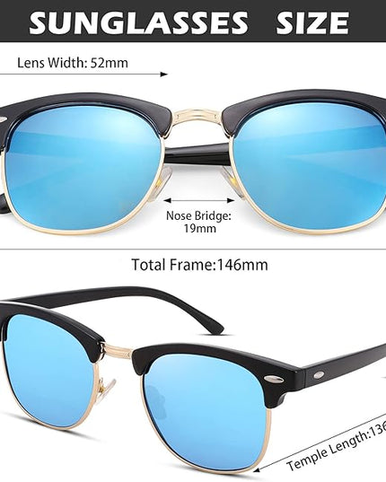 Pro Acme Semi-Rimless Polarized Sunglasses UV 400 Protection for Women Men