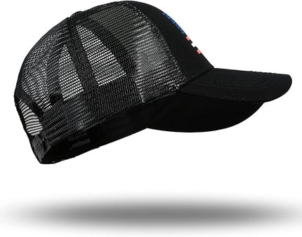 American Flag Trucker Hat - Snapback Hat, Baseball Cap for Men Women - Breathable Mesh Side, Adjustable Fit - for Casual Wear
