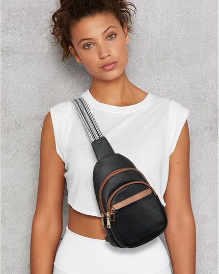 BOSTANTEN Small Sling Bag for Women Leather Crossbody Bags Fanny Pack Chest Bag for Travel