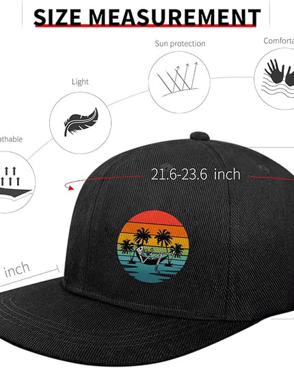 Negi Classic Skull Snapback Hats for Men Unisex Mens Flat Bill Hats Brim Adjustable Baseball Cap Mens Hats Snapback Grill Fisherman