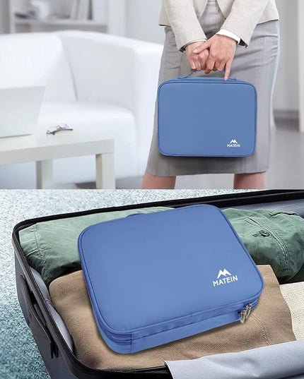 MATEIN Electronics Organizer, Cable Organizer Bag Electronic Accessories Case with Handle for Cable, Cord, Tablet, Charger, Phone, Double Layers Tech Case Travel Gifts for Men and Women, Blue