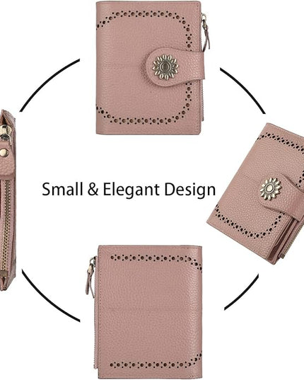 Lavemi Womens Leather Wallet Small Compact RFID Blocking Credit Card Case Purse with Zipper Pocket | Small, Compact, RFID Blocking, Zipper Pocket, Small, Compact