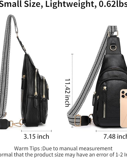 FALAN MULE Crossbody Bags for Women Trendy Leather Sling Chest Bag Fanny Packs for Women
