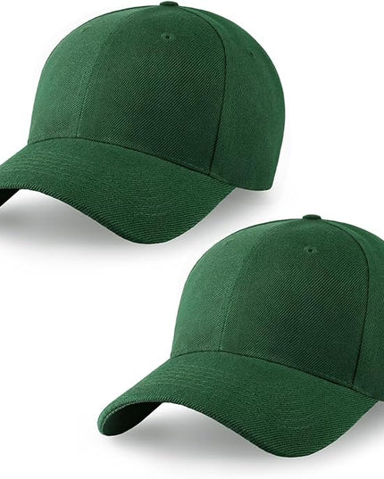 2-Pack Classic Structured Baseball Cap Adjustable Snapback Multipack Ball Caps for Custom Embroidery Running Workouts Outdoor