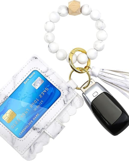 Wristlet Keychain for Women Silicone Key Ring Bracelet Wristlet Wallet Bracelet Keychain Card Holder Keyring