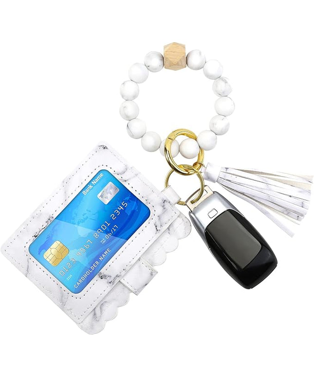 Wristlet Keychain for Women Silicone Key Ring Bracelet Wristlet Wallet Bracelet Keychain Card Holder Keyring