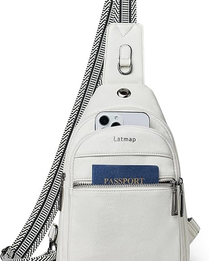 Sling Bag For Women Faux Leather Small Casual Daypack Backpack Fanny Pack Crossbody Chest Bags Purse