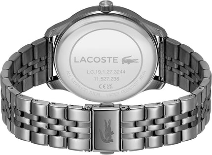 Lacoste Lisbon Men’s Quartz Watch - Three-Hand Sunray Dial with Stick Indexes, Polished Case, Crocodile Logo - Modern, Classic Timepiece - Gift for Him 42mm