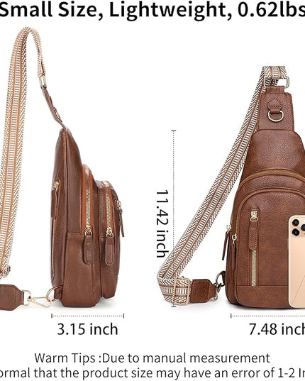 FALAN MULE Crossbody Bags for Women Trendy Leather Sling Chest Bag Fanny Packs for Women