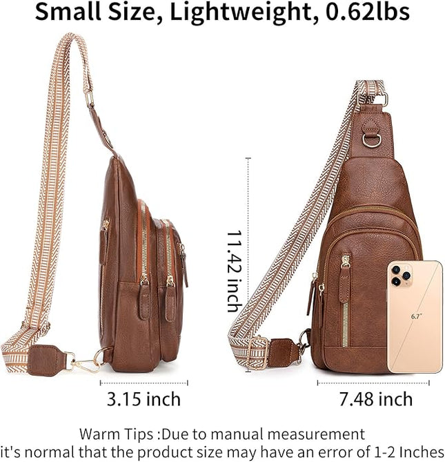 FALAN MULE Crossbody Bags for Women Trendy Leather Sling Chest Bag Fanny Packs for Women