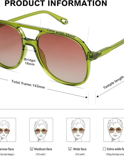 SOJOS Retro Polarized Aviator Sunglasses Womens Mens Classic 70s 80s Vintage Trendy Square Aviators SJ2174