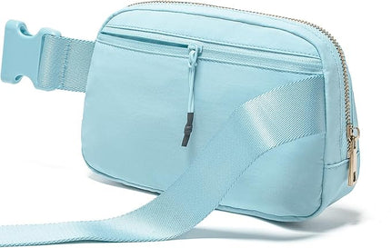 Gitus Gifts for 7 8 9 10 11 Year Old Girls Belt Bag Fanny Pack Crossbody Bags with Initial Letter Patch Birthday Gifts for Daughter Sister Friends Teen girls (Icing Blue-T)