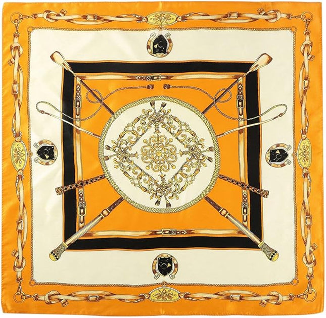ANDANTINO 100% Real Mulberry Silk Scarf -21'' x 21''- Lightweight Neckerchief –Women Men Small Square Digital Printed Scarves