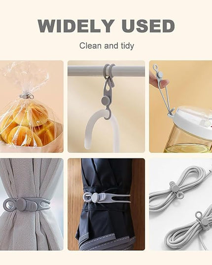 Data Cable Organizer, 2026 Upgrade Silicone Headphone Organizer, Silicone Cable Ties Reusable Cable Management Organizer Multipurpose Elastic Cord Organizer for Bundling and Fastening Cable (20Pcs)