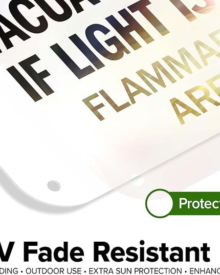 Danger Evacuate Immediately If Light is Flashing Flammable Vapors are Present Sign, 12x18 Inches, 55 mil thick HDPS (high density polystyrene), Made in USA by My Sign Center