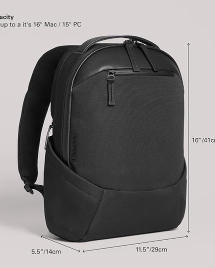 Troubadour Apex 3.0 Compact - 16L Premium Laptop Backpack - Ergonomic & Water Resistant - Designed for Work and Travel - Black