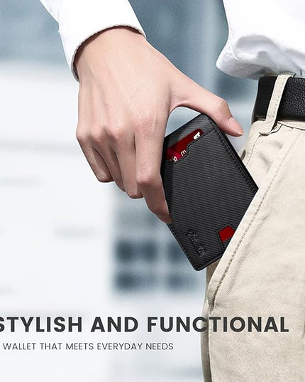 Zitahli Mens-Wallet-Slim-Leather-RFID Blocking Wallet for Men Minimalist Bifold Credit Card Holder with Gift Box