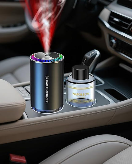 Smart Car Air Freshener Diffuser with Starry Sky Projection and RGB Music Syncing Light 50ml Capacity Aroma Diffuser Auto On/Off 3 Adjustable Modes Perfect for Car, Home and Office, Cologne