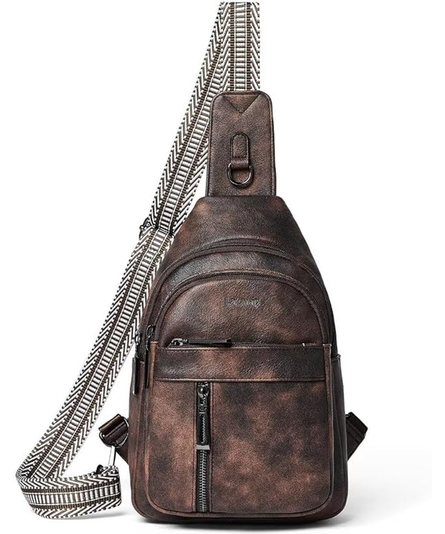 7L Sling Bag For Women Men Backpack Fanny Pack Crossbody Chest Travel Shoulder Belt Bags Purse Handbag PU Leather