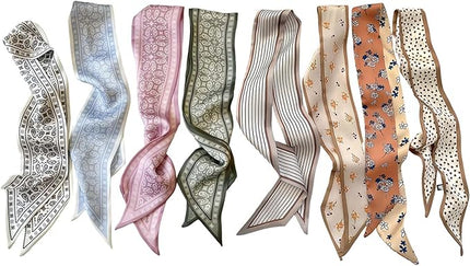 24PCS Fashion Scarves for Women Multifunctional Neck Scarves Purse Scarf Headbands for Bags Hair Accessories