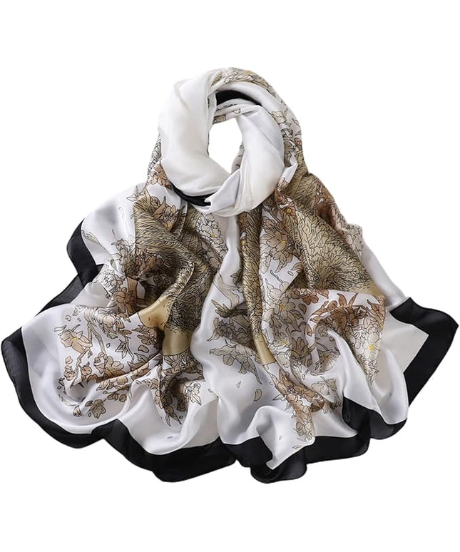 Fashion Scarves Scarf 100% Silk Feeling Scarf Silk Like Scarves Long Lightweight Sunscreen Shawls for Women