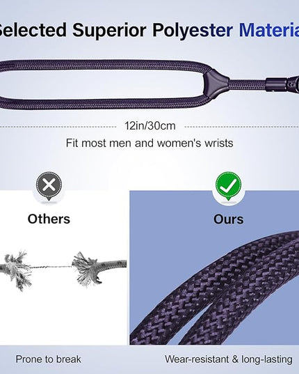 Dadanism Phone Wrist Strap, Universal Adjustable Hand Wrist Strap Lanyard for iPhone 17 and Most Smartphones, Multifunctional Patch Lanyard with Phone Tether Tab for Women and Men, Dark Purple