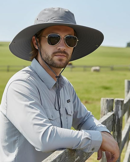 Wide Brim Bucket Hat Men Fishing Hiking Gardening Hat for Men and Women Fisherman Hat UPF 50+