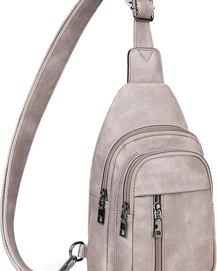 MASINTOR Sling Bag for Women - Crossbody Bags Fanny Pack with Vegan Leather - Adjustable Sling Backack for Travel